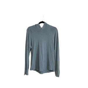 Lanai Grey Hooded, Scoop Hem, High Neck Sweatshirt, Size Small